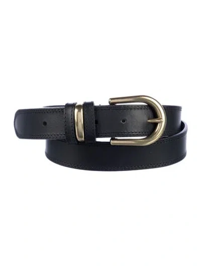 Pre-owned Sézane Skinny Leather Belt In Black