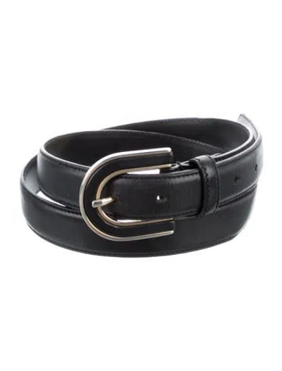 Pre-owned Sézane Skinny Leather Belt In Black