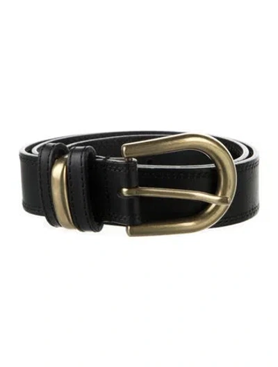 Pre-owned Sézane Skinny Leather Belt In Black