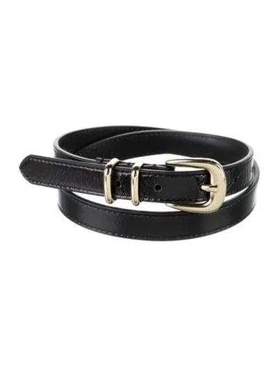 Pre-owned Sézane Skinny Leather Belt In Black
