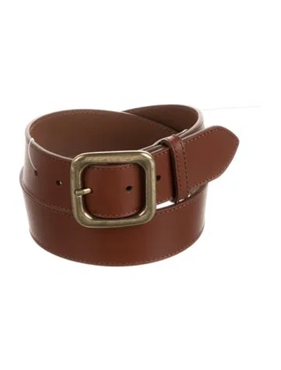 Pre-owned Sézane Skinny Leather Belt In Brown