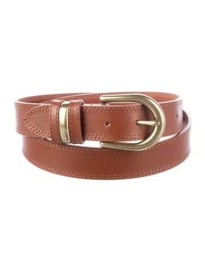 Pre-owned Sézane Skinny Leather Belt In Brown