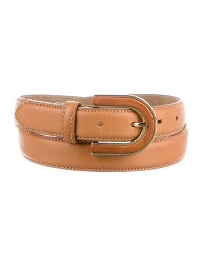 Pre-owned Sézane Skinny Leather Belt In Neutral