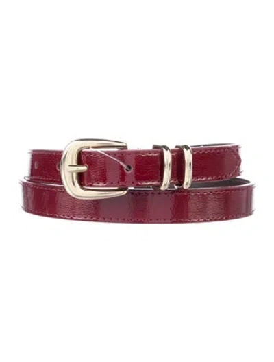Pre-owned Sézane Skinny Leather Belt In Red