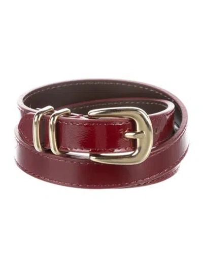 Pre-owned Sézane Skinny Leather Belt W/ Tags In Red