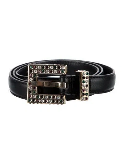 Pre-owned Sézane Skinny Leather Waist Belt In Black