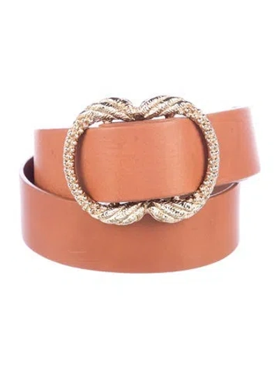 Pre-owned Sézane Skinny Leather Waist Belt In Brown
