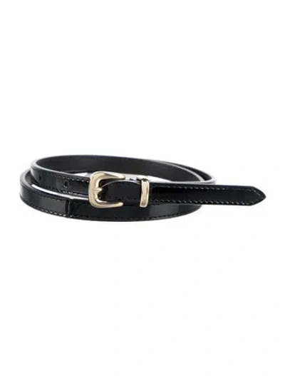 Pre-owned Sézane Skinny Patent Leather Belt In Black