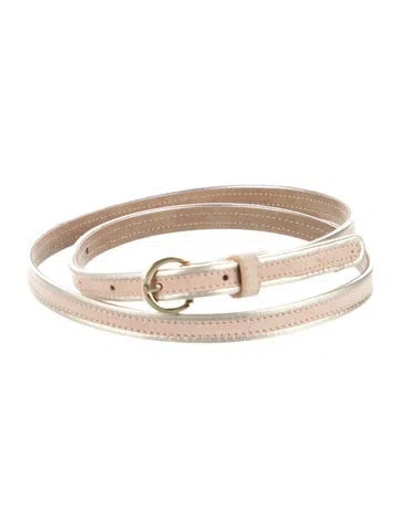 Pre-owned Sézane Skinny Suede Belt In Neutral