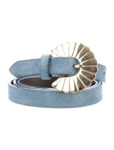 Pre-owned Sézane Skinny Suede Waist Belt In Blue