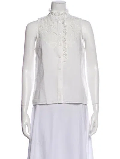 Pre-owned Sézane Sleeveless Blouse In White
