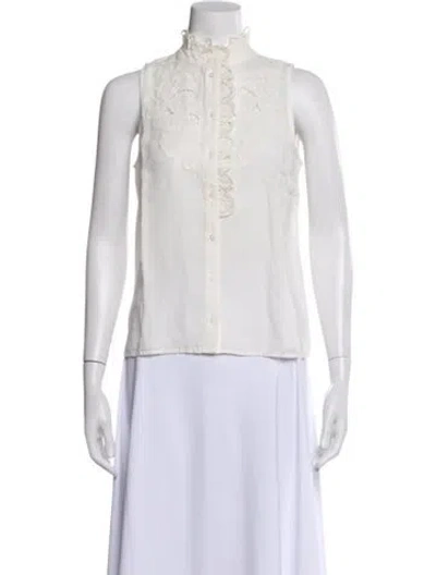 Pre-owned Sézane Sleeveless Blouse In White