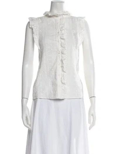 Pre-owned Sézane Sleeveless Blouse In White