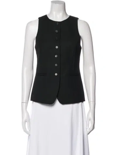 Pre-owned Sézane Sleeveless Button-up Top In Black