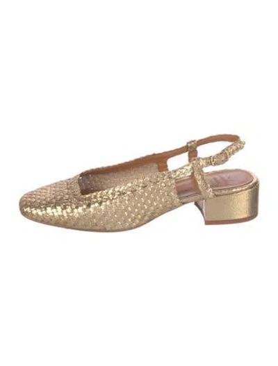 Pre-owned Sézane Slingback Pumps In Gold