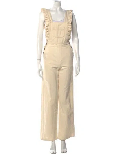 Pre-owned Sézane Square Neckline Jumpsuit W/ Tags In Neutrals