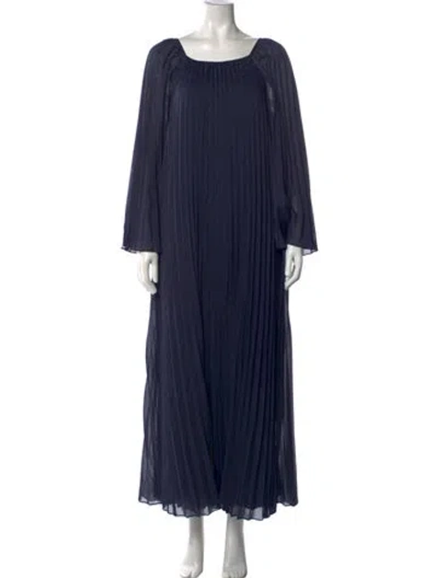 Pre-owned Sézane Square Neckline Long Dress W/ Tags In Blue