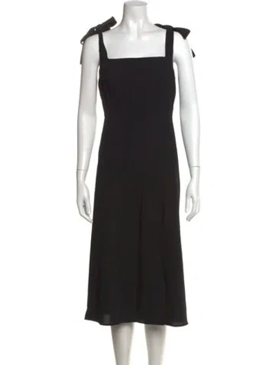 Pre-owned Sézane Square Neckline Midi Length Dress In Black