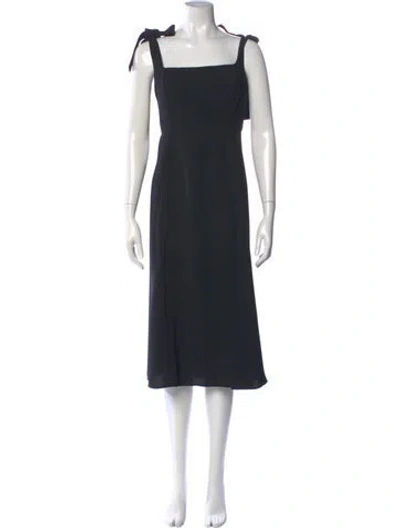 Pre-owned Sézane Square Neckline Midi Length Dress In Blue