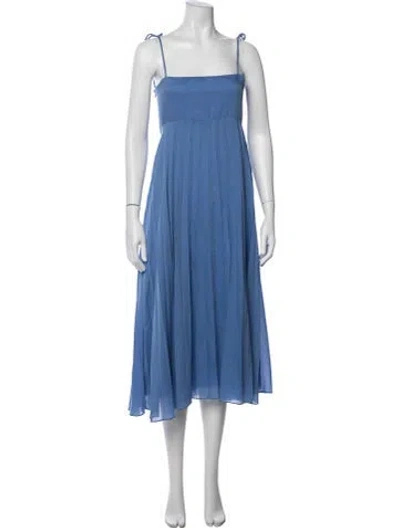 Pre-owned Sézane Square Neckline Midi Length Dress In Blue