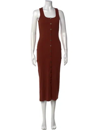 Pre-owned Sézane Square Neckline Midi Length Dress In Multi