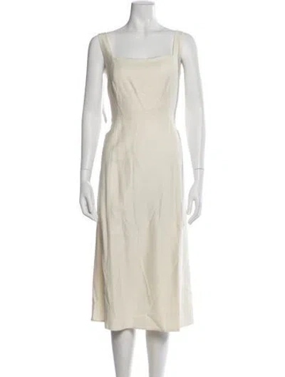 Pre-owned Sézane Square Neckline Midi Length Dress In Neutral