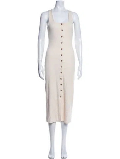 Pre-owned Sézane Square Neckline Midi Length Dress In Neutrals