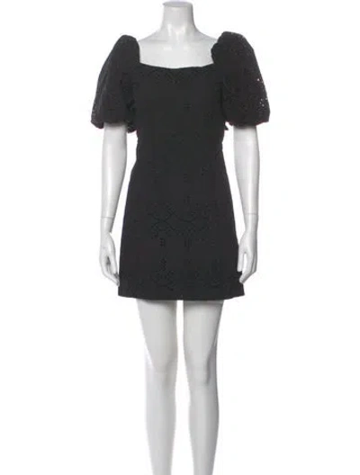 Pre-owned Sézane Square Neckline Mini Dress In Black