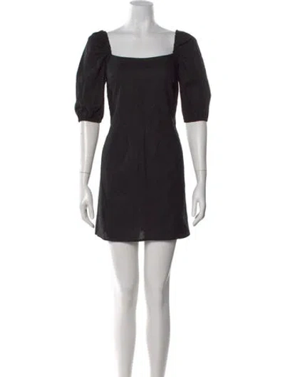 Pre-owned Sézane Square Neckline Mini Dress In Black