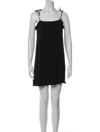 Pre-owned Sézane Square Neckline Mini Dress In Black