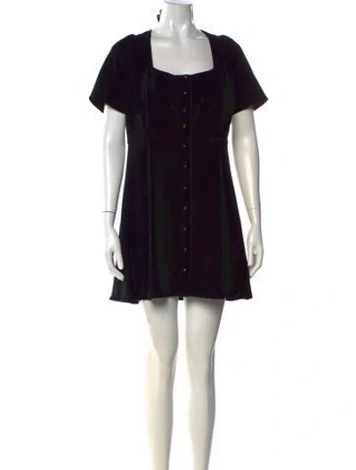 Pre-owned Sézane Square Neckline Mini Dress In Black