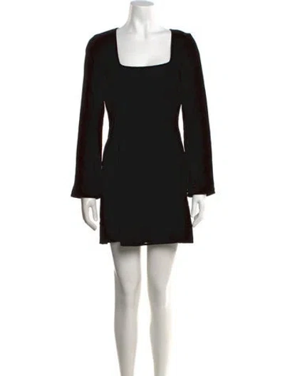 Pre-owned Sézane Square Neckline Mini Dress In Black