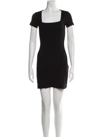 Pre-owned Sézane Square Neckline Mini Dress In Black