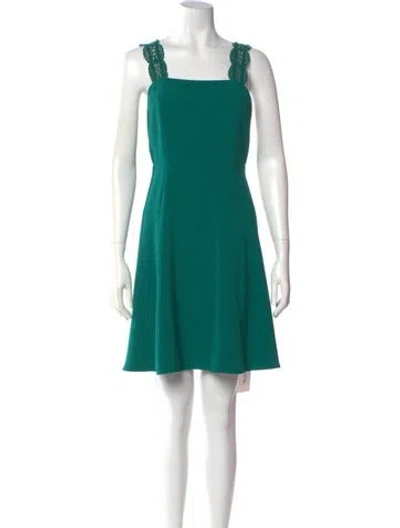 Pre-owned Sézane Square Neckline Mini Dress In Green