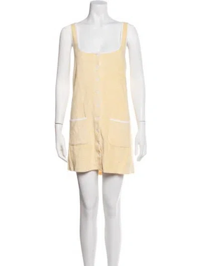 Pre-owned Sézane Square Neckline Mini Dress In Neutrals