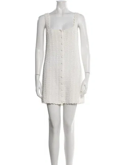 Pre-owned Sézane Square Neckline Mini Dress In Neutrals