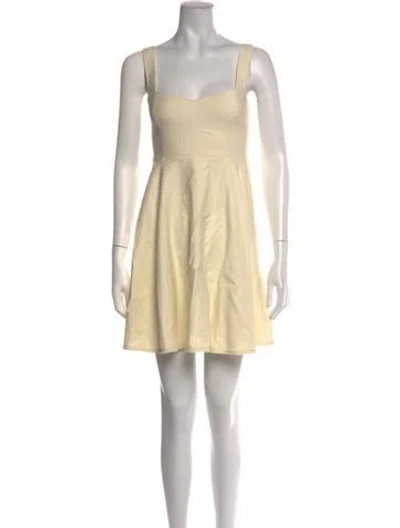 Pre-owned Sézane Square Neckline Mini Dress In White
