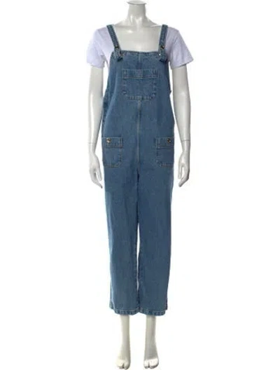 Pre-owned Sézane Square Neckline Overalls In Blue