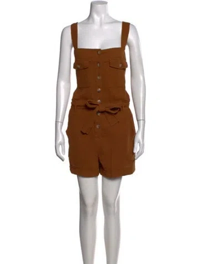 Pre-owned Sézane Square Neckline Romper In Brown
