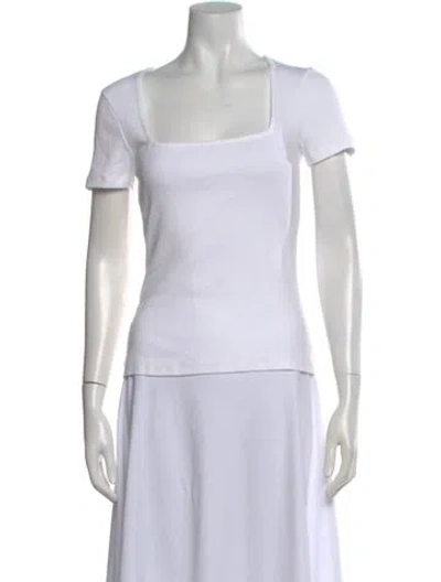 Pre-owned Sézane Square Neckline Short Sleeve T-shirt In Neutral