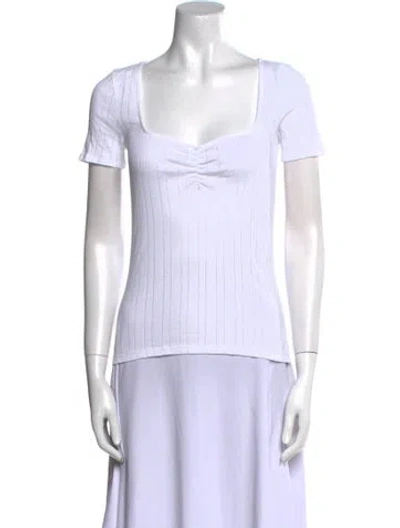 Pre-owned Sézane Square Neckline Short Sleeve T-shirt W/ Tags In White