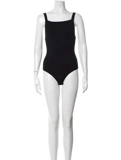 Pre-owned Sézane Square Neckline Sleeveless Bodysuit W/ Tags In Black