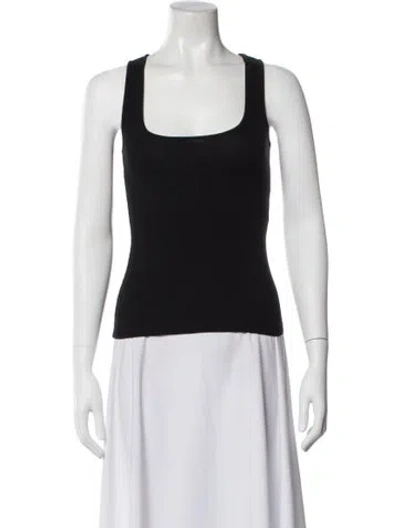 Pre-owned Sézane Square Neckline Sleeveless Top In Black