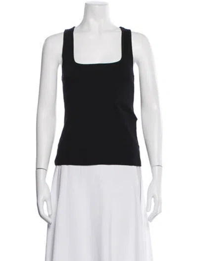 Pre-owned Sézane Square Neckline Sleeveless Top In Black