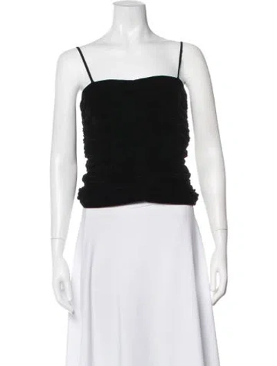 Pre-owned Sézane Square Neckline Sleeveless Top In Black
