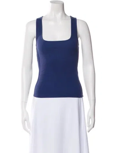 Pre-owned Sézane Square Neckline Sleeveless Top In Blue