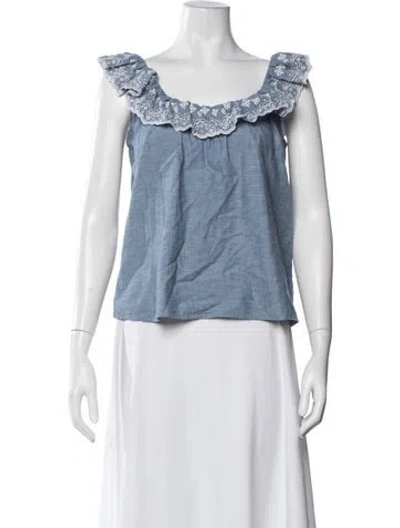 Pre-owned Sézane Square Neckline Sleeveless Top In Multi