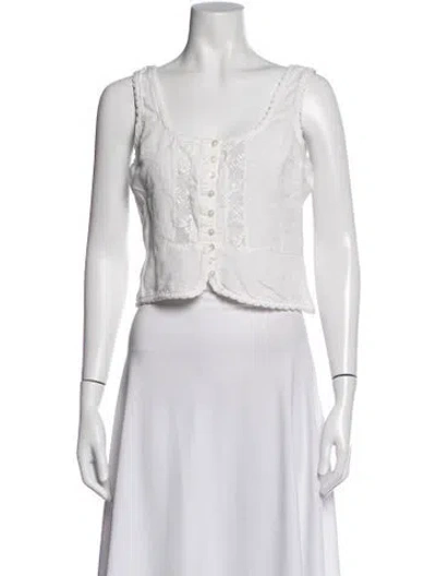 Pre-owned Sézane Square Neckline Sleeveless Top In Neutrals