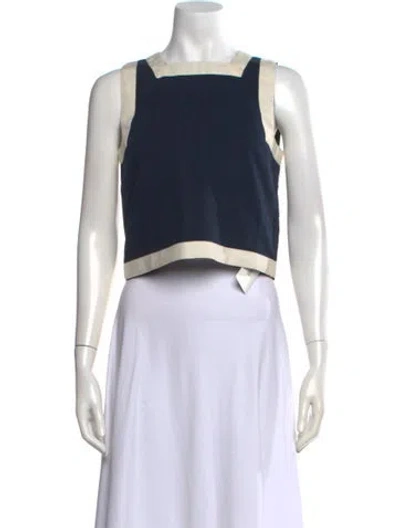 Pre-owned Sézane Square Neckline Sleeveless Top W/ Tags In Blue