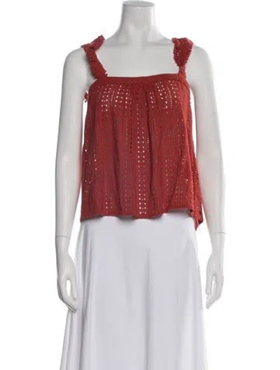 Pre-owned Sézane Square Neckline Sleeveless Top W/ Tags In Red